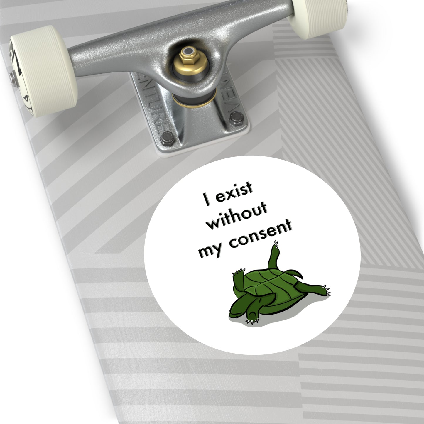 “ I exist without my consent” Round Vinyl Sticker